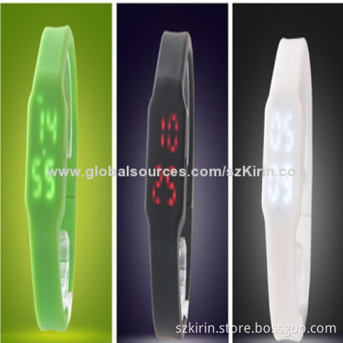 Multifunction silicone LED watch with USB flash drive, TF card slot drop, 3-year warranty